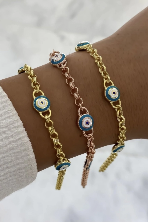 İki Renk Mineli Göz Bileklik