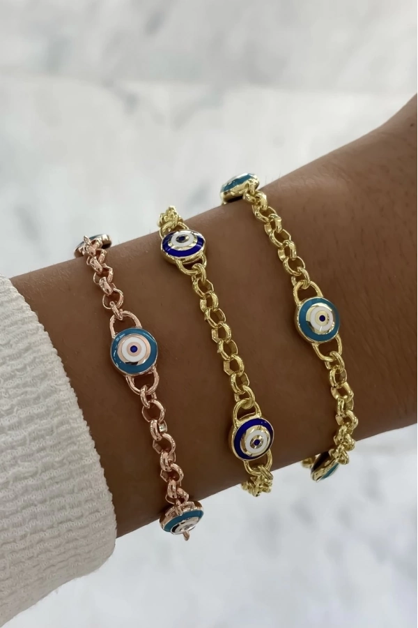 İki Renk Mineli Göz Bileklik