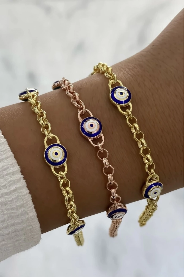 İki Renk Mineli Göz Bileklik