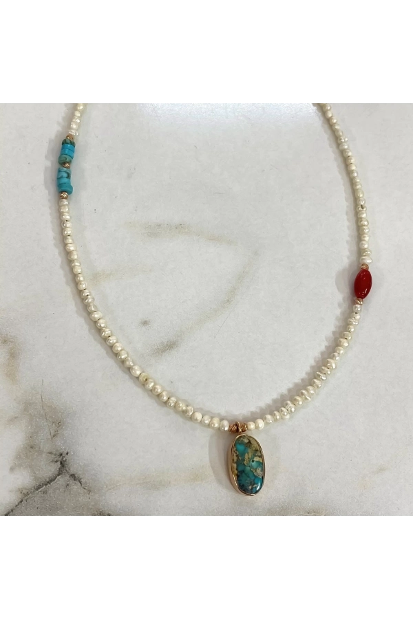 İnci Firuze Kolye