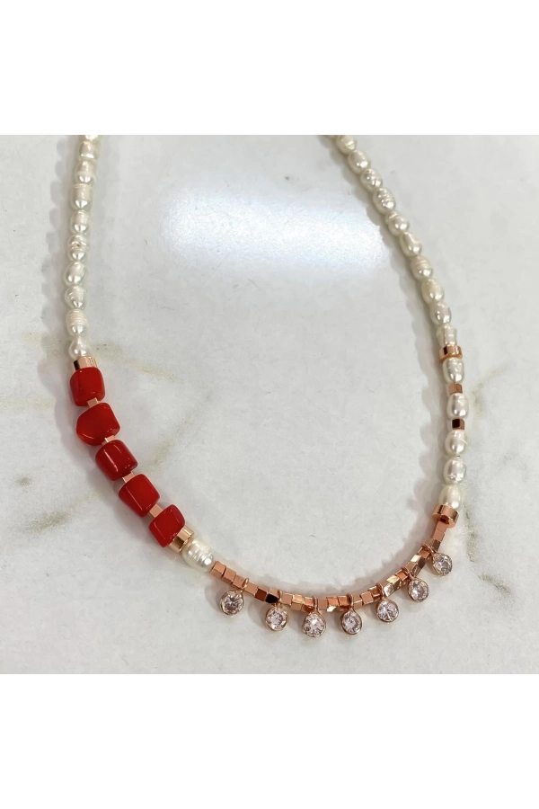 İnci Mercan Tasarım Kolye