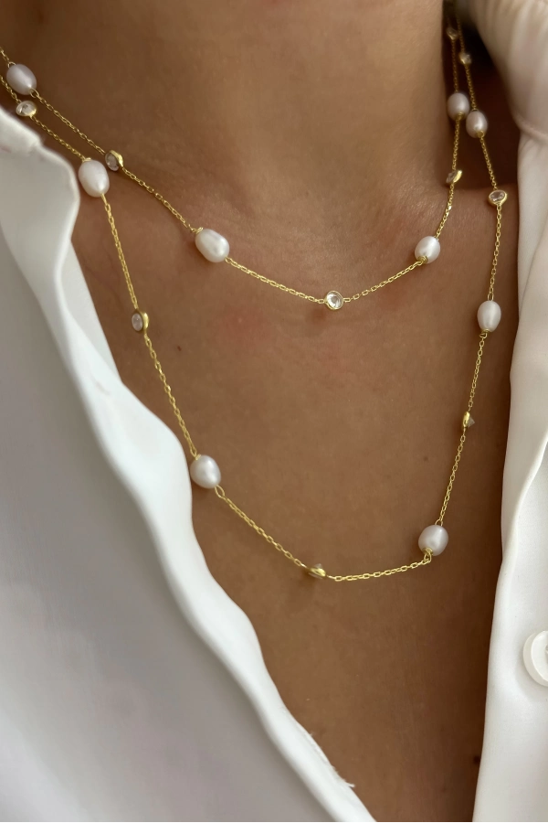 İnci Tiffany Kolye 90 cm