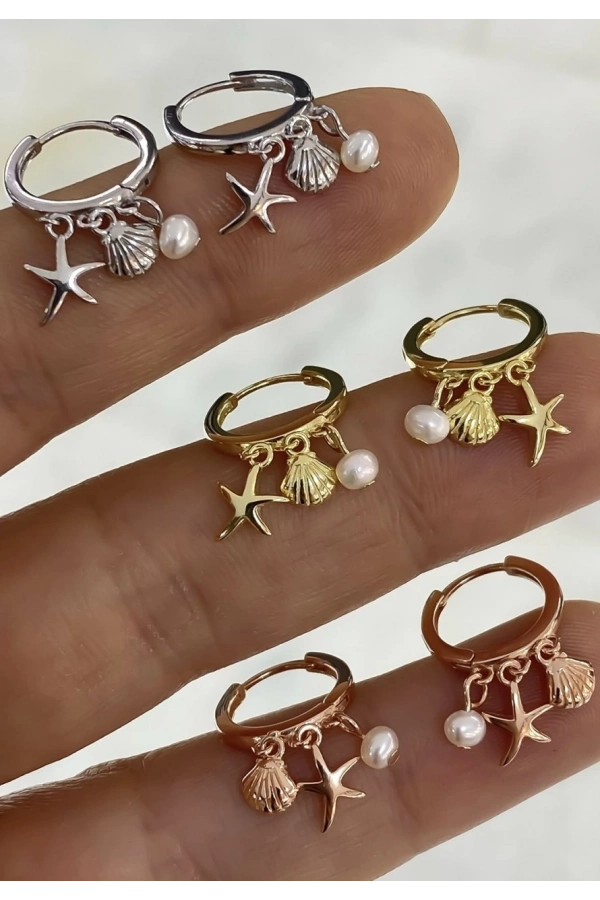 İncili Denizyıldızı Küpe