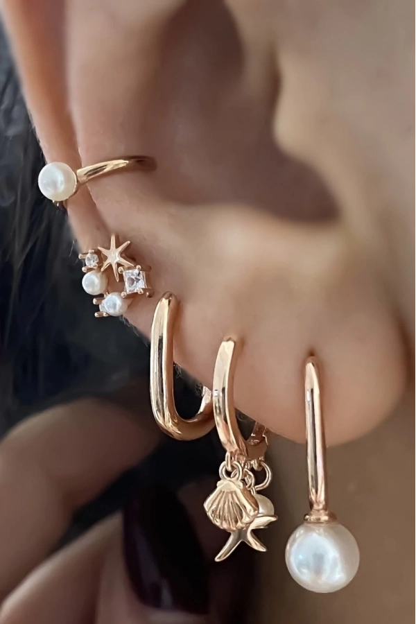 İncili Denizyıldızı Küpe