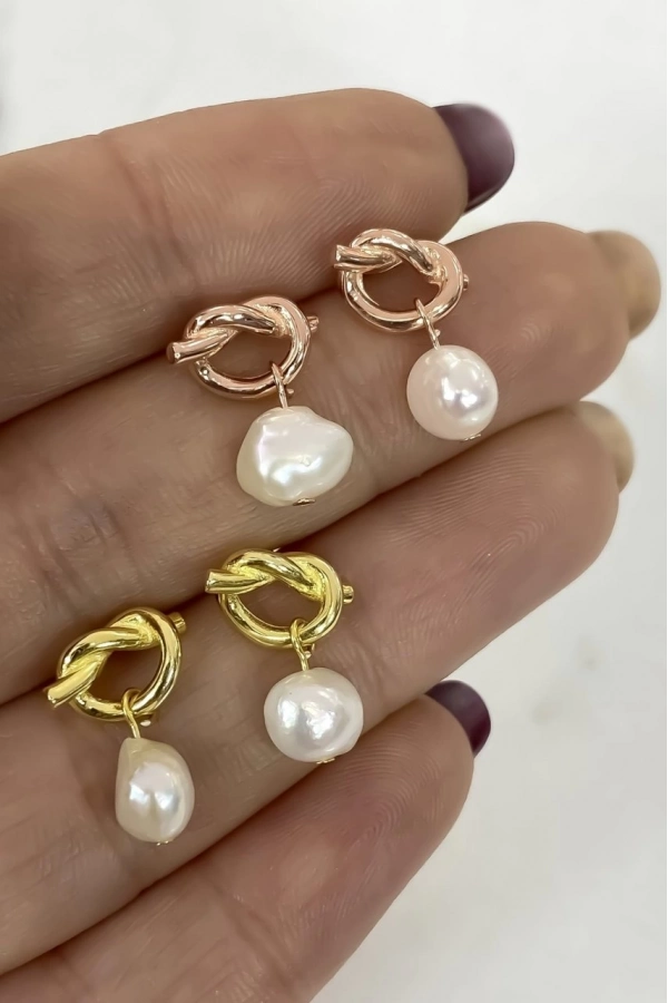 İncili Düğüm Küpe