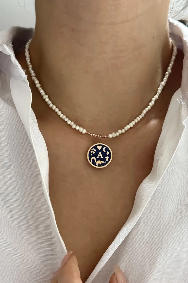 İncili Harfli Şans Kolyesi