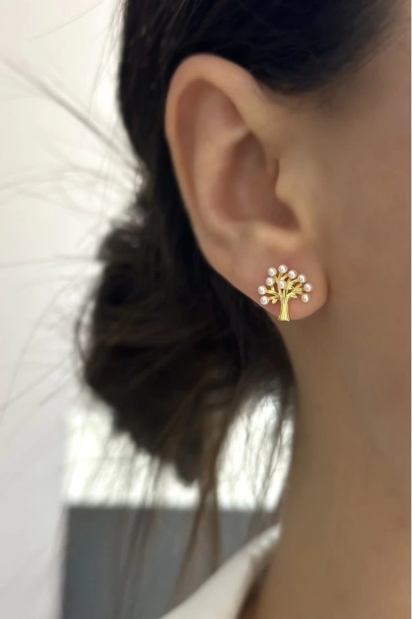 İncili Hayat Ağacı Küpe