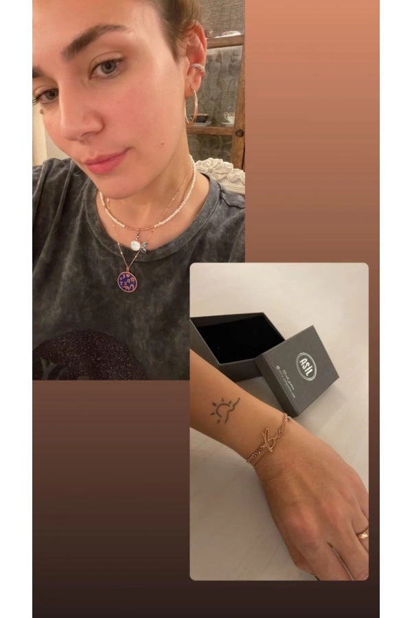 İncili Mineli Balık Kolye