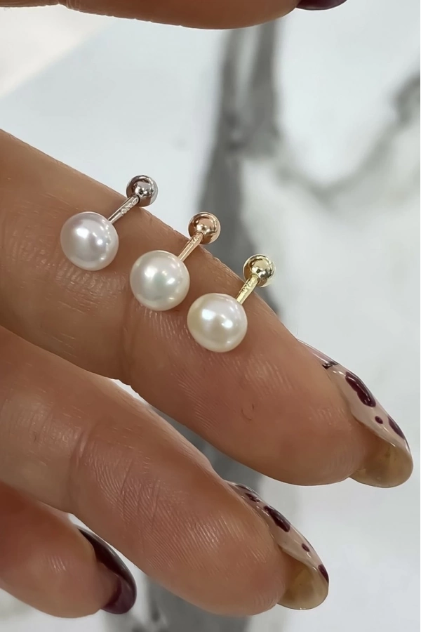 İncili Piercing Küpe