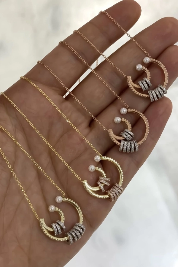 İncili Ve Taşlı Kolye