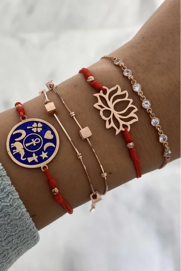 İpli Lotus Çiçeği Bileklik