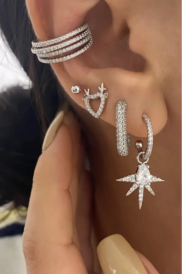 İthal Dört Sıra Taşlı Earcuff