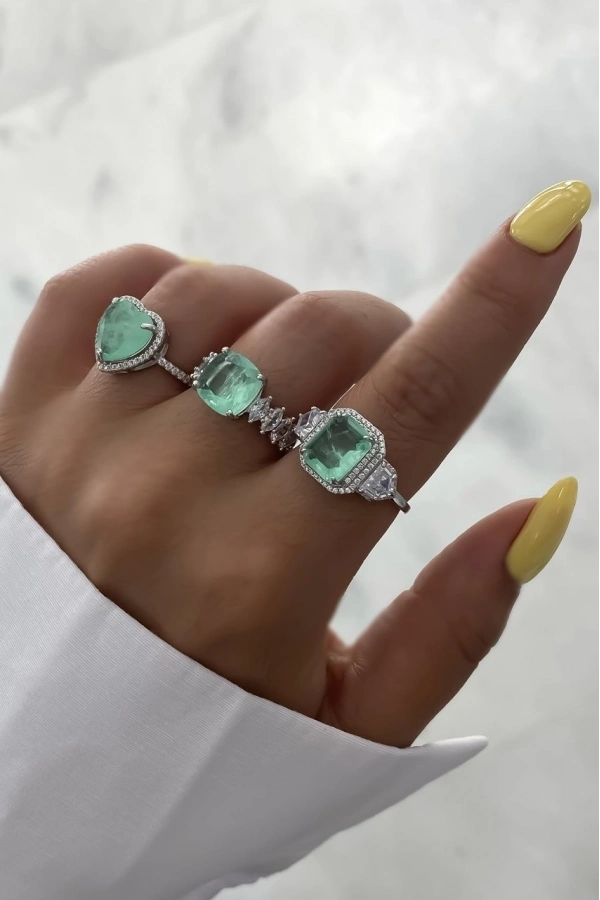 İthal Paraiba Taşlı Yüzük