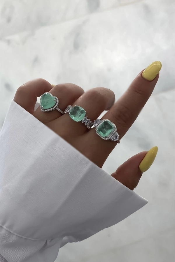 İthal Paraiba Taşlı Yüzük