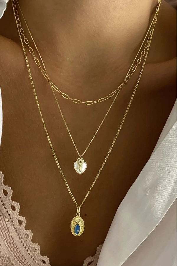 Kalpli Anahtar Kilit Kolye