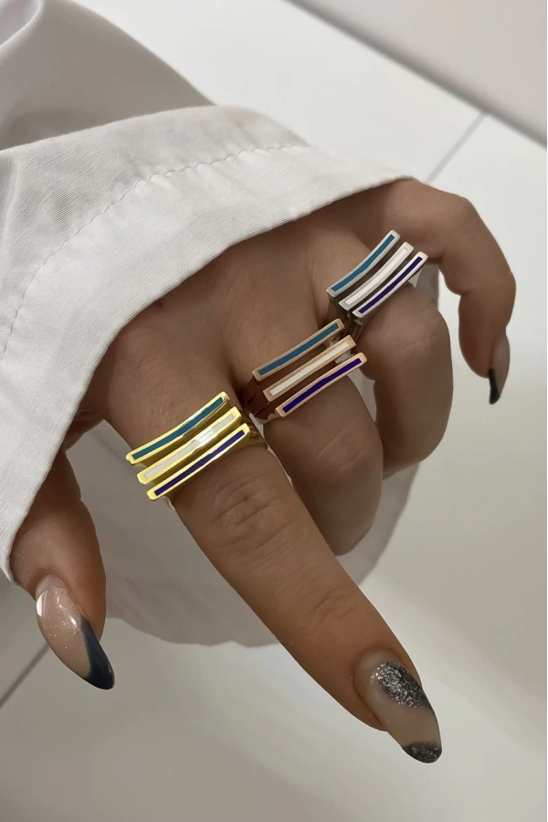 Kare Form Mineli Yüzük