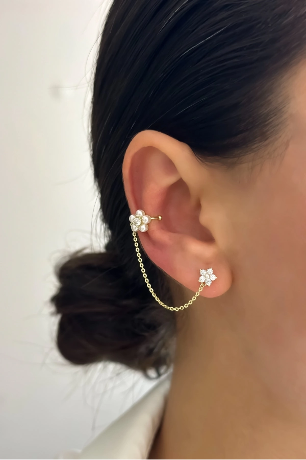 Kendinden Earcufflı Küpe