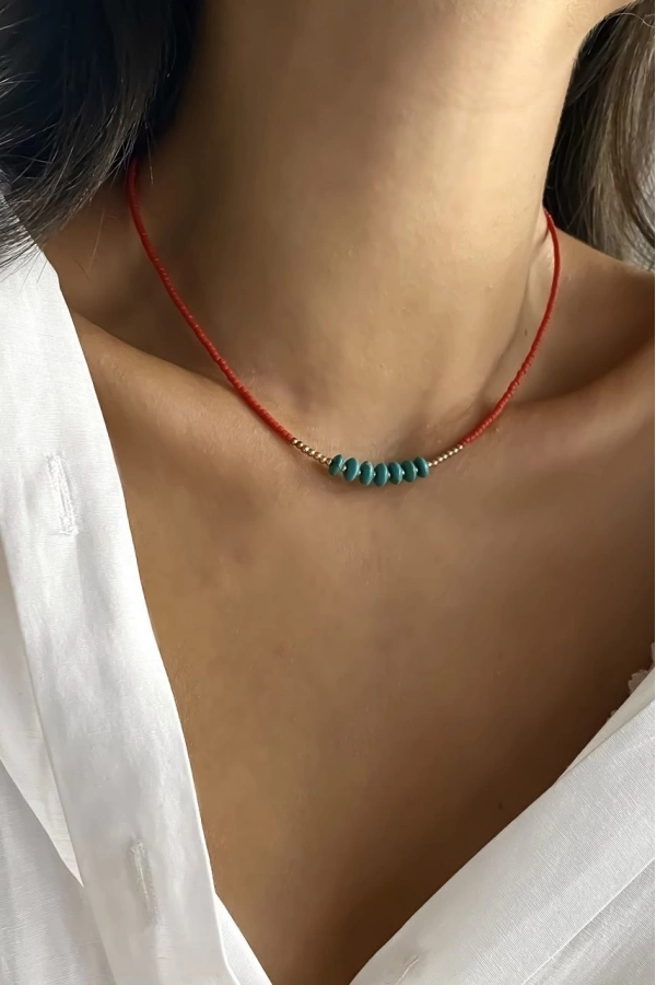 Kum Mercan & Firuze Kolye