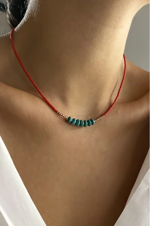 Kum Mercan & Firuze Kolye