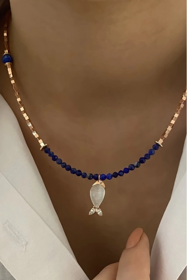 Lapis Balık Kolye