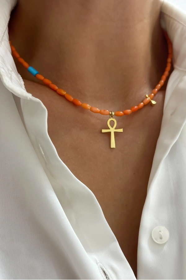 Mercan Ankh Kolye