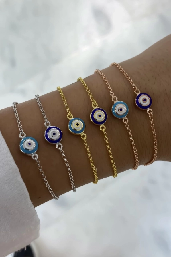 Mine İşçilikli İki Renkli Göz Bileklik