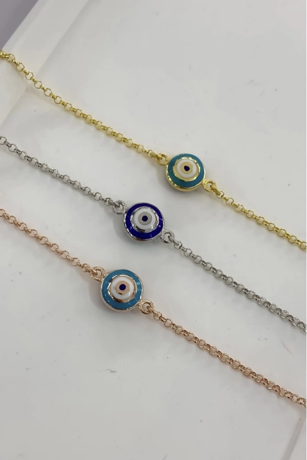 Mine İşçilikli İki Renkli Göz Bileklik