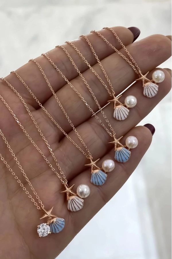 Mineli İstiridye Kolye