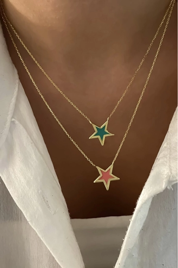 Mineli Yıldız Kolye