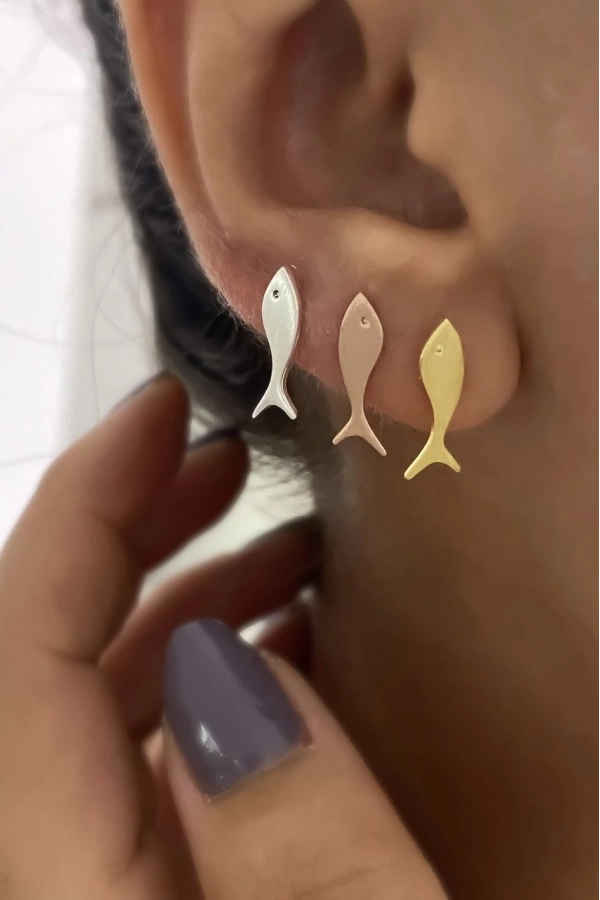 Minimal Balık Küpeler