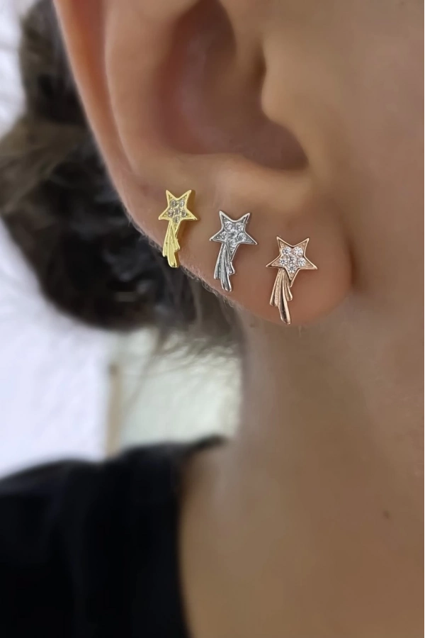 Minimal Kuyruklu Yıldız Küpe