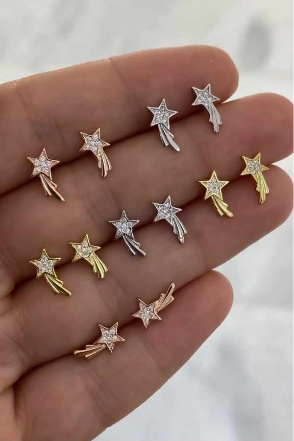 Minimal Kuyruklu Yıldız Küpe