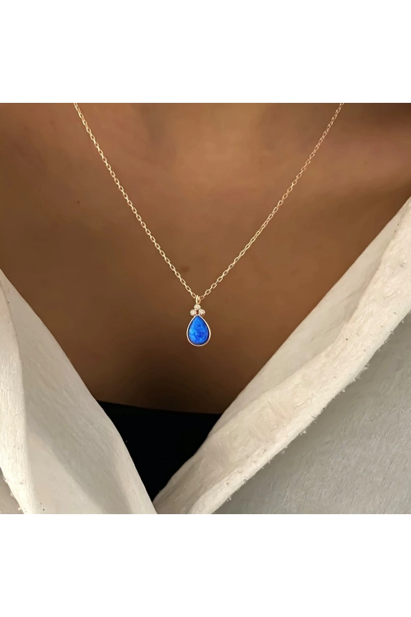 Minimal Opal Taşlı Kolye