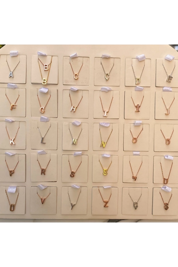 Minimal Taşsız Harf Kolye