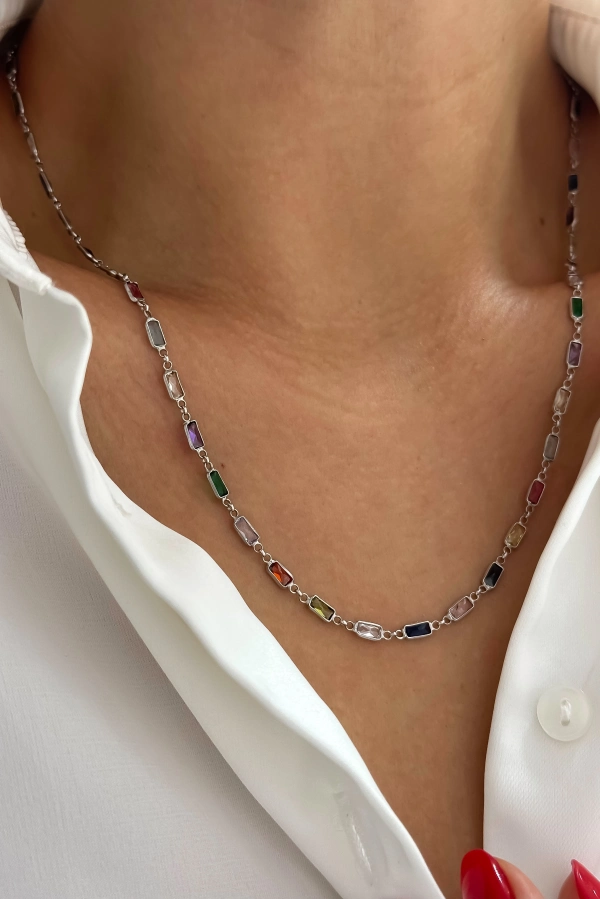 Mix Taşlı Baget Kolye