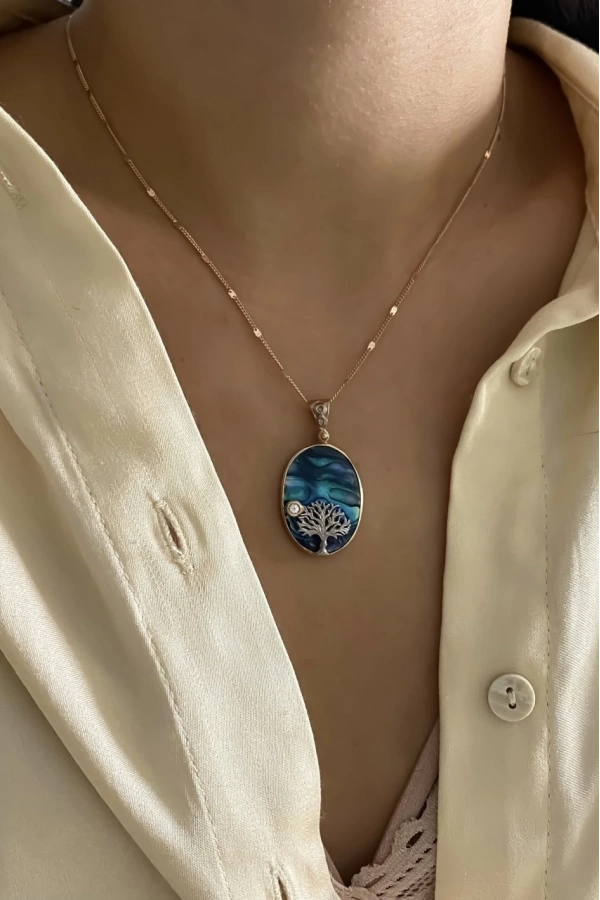 Okyanus Sedefi Hayat Ağacı Kolye