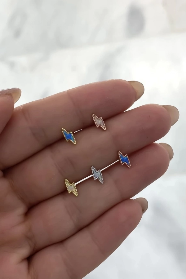 Opal Taşlı Şimşek Küpe