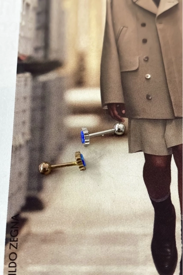 Opal Taşlı Yıldız Piercing