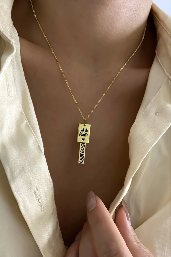 Plaka İsim Kolye