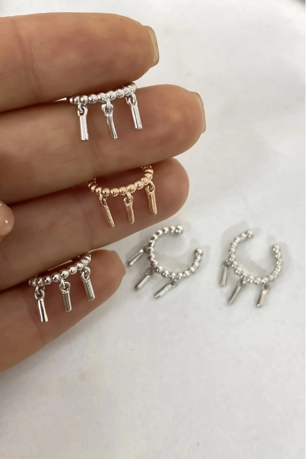 Sallantılı Earcuff Küpe