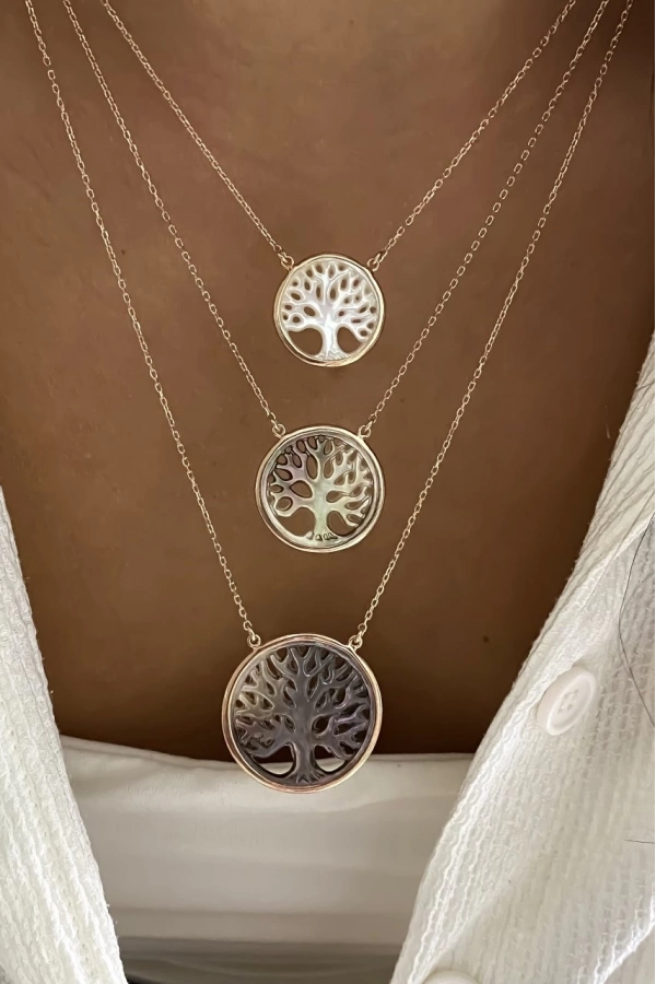 Sedef Hayat Ağacı Kolye