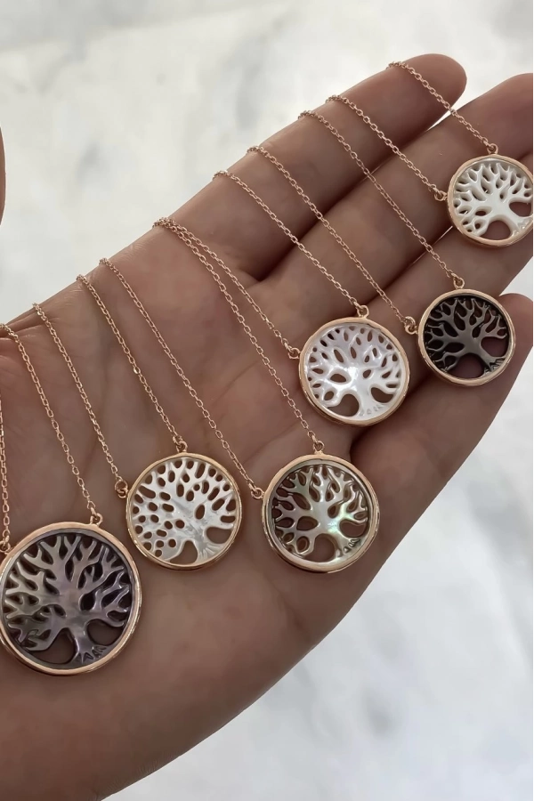 Sedef Hayat Ağacı Kolye