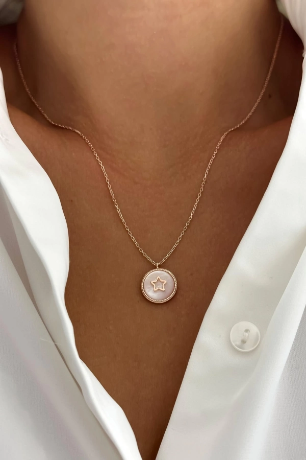 Sedef Taşlı Yıldız Kolye