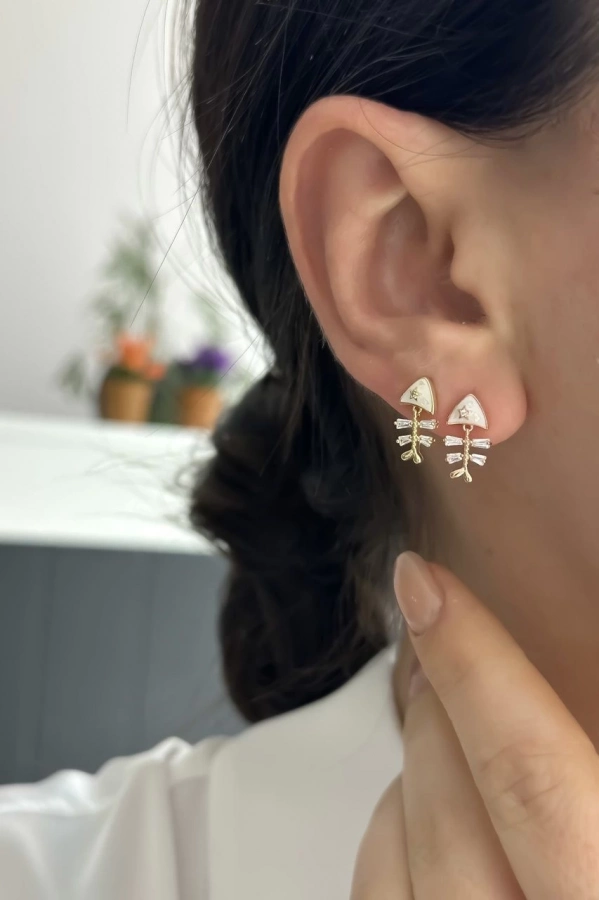 Sedefli Balık Küpe