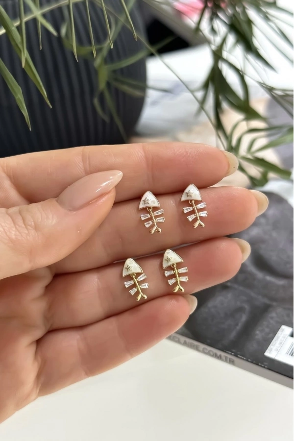 Sedefli Balık Küpe