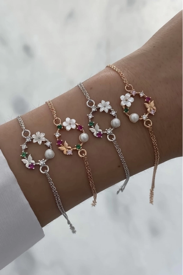Sedefli Çiçek Bileklik