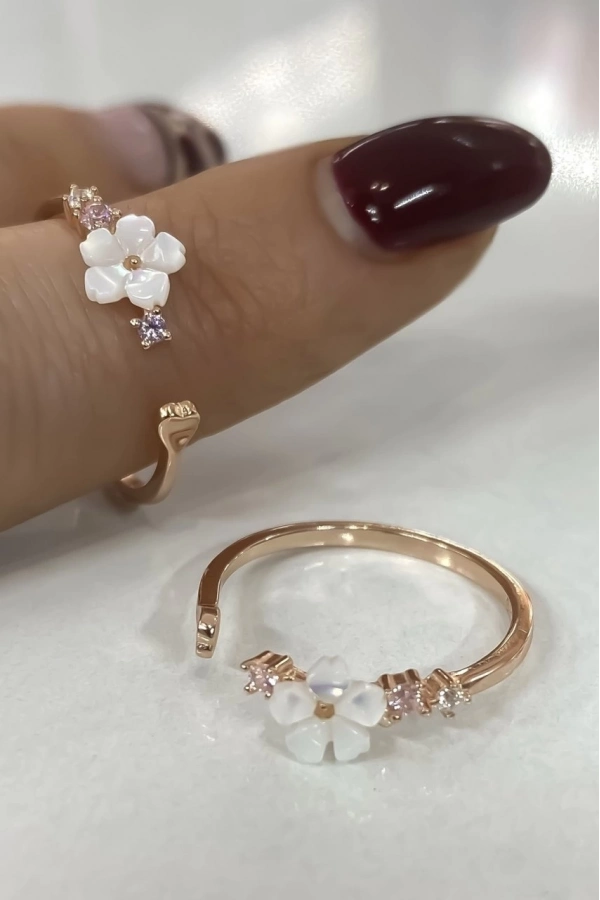 Sedefli Çiçek Yüzük