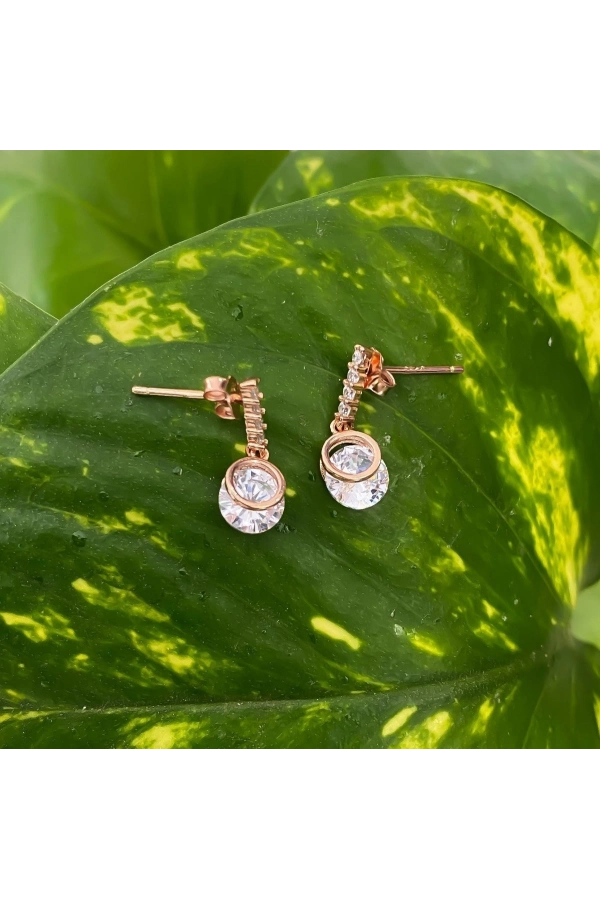 Sıra Taşlı Sallantılı Küpe