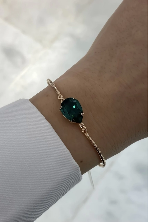 Swarovski Ametist Taşlı Tel Bilezik