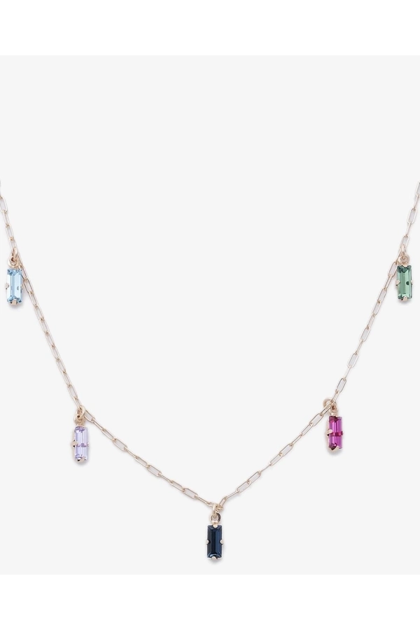 Swarovski Beş Baget Taşlı Kolye